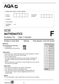 AQA GCSE MATHEMATICS Foundation Tier	Paper 3 Calculator