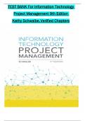 TEST BANK For Information Technology Project Management 9th Edition by Kathy Schwalbe, Verified Chapters 1 - 13, Complete