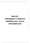 EMA1501 ASSIGNMENT 5 (COMPLETE ANSWERS) 2024 - DUE 25 SEPTEMBER 2024