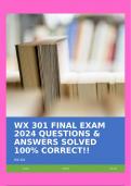 WX 301 FINAL EXAM 2024 QUESTIONS & ANSWERS SOLVED 100% CORRECT!!