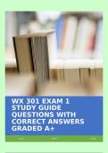 WX 301 EXAM 1 STUDY GUIDE QUESTIONS WITH CORRECT ANSWERS GRADED A+