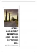 IOP2601 ASSIGNMENT 3 SEMESTER 2 2024 - DUE 23 SEPTEMBER 2024.