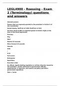 LEGL4900 - Roessing - Exam 2 (Terminology) questions and answers.