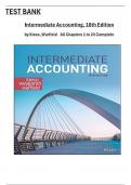 Intermediate Accounting 18th Edition Test Bank by (Kieso/Weygandt/ Warfield) All 23 Chapters Covered & Verified, ISBN: 9781119790976