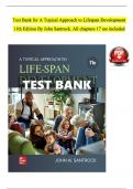 Test Bank for A Topical Approach to Lifespan Development 10th Edition By John Santrock