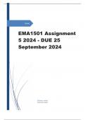 EMA1501 Assignment 5 2024 - DUE 25 September 2024.