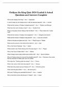 Oedipus the King Quiz Exam Expected Questions and Answers (Verified by Expert)