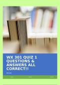 WX 301 QUIZ 1 QUESTIONS & ANSWERS ALL CORRECT!!