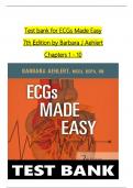 TEST BANK For ECGs Made Easy, 7th Edition by Barbara J Aehlert, Verified Chapters 1 - 10, Complete Newest Version