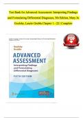 TEST BANK FOR ADVANCED ASSESSMENT INTERPRETING FINDINGS AND FORMULATING