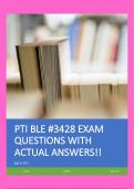 PTI BLE #3428 EXAM QUESTIONS WITH ACTUAL ANSWERS!!