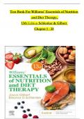 TEST BANK For Williams' Essentials of Nutrition and Diet Therapy, 13th Edition Schlenker & Gilbert, Verified Chapters 1 - 25, Complete Newest Version