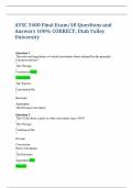  AVSC 3400 Final Exam/40 Questions and Answers 100% CORRECT; Utah Valley University