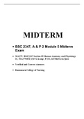 BSC 2347 A & P 2, Module 05 Midterm Exam,(Version 5), BSC 2347 AP 2 (Latest) Human Anatomy and Physiology II, Secure HIGHSCORE, Rasmussen College