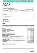 AQA A LEVEL BIOLOGY Paper 1 MS 2021