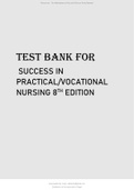 TEST BANK FOR SUCCESS IN PRACTICALVOCATIONAL NURSING 8TH EDITION