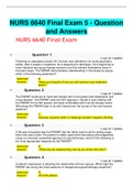 NURS 6640 Final Exam 5 - Question and Answers