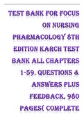 Focus on Nursing Pharmacology 8th Edition by Karch Test Bank 