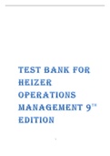 Heizer Operations Management 9th Edition Test Bank