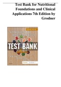 Nutritional Foundations and Clinical Applications 7th Edition by Grodner Test Bank 