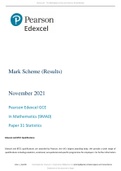  Edexcel GCE In Mathematics (9MA0) Paper 31 Statistics QP 2021