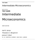 TEST BANK Intermediate Microeconomics NINTH EDITION Hal R. Varian Theodore C. Bergstrom James E. West (complete, answered, workouts)