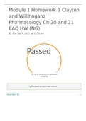 Module 1 Homework 1 Clayton and Willihnganz Pharmacology Ch 20 and 21 EAQ HW (NG)