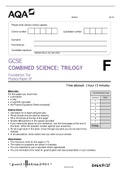 AQA GCSE COMBINED SCIENCE: TRILOGY Foundation Tier Physics Paper 2F Question paper June 2021