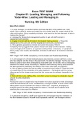 Exam TEST BANK Chapter 01: Leading, Managing, and Following  Yoder-Wise: Leading and Managing in Nursing, 6th Edition 2024 Reviewed.