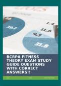 BCRPA FITNESS THEORY EXAM STUDY GUIDE QUESTIONS WITH CORRECT ANSWERS!!