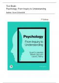 Test Bank - Psychology: From Inquiry to Understanding 5th Edition ( Scott Lilienfeld, 2024) All Chapters 1-16 || Latest Edition 