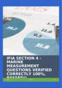 IFIA SECTION 4 - MARINE MEASUREMENT QUESTIONS VERIFIED CORRECTLY 100%, PASSED!!