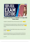 HUMN CHAPTERS 8-15 REVIEW/ 217 Q&A FOR FINAL EXAM 