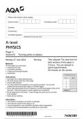 AQA A Level Physics paper 3BD JUNE 2024 QUESTION PAPER-7408/3BD