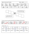 CHE 105 Metric System Conversion Answer Key