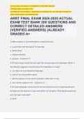 ARRT FINAL EXAM 2024-2025 ACTUAL EXAM TEST BANK 200 QUESTIONS AND CORRECT DETAILED ANSWERS (VERIFIED ANSWERS) |ALREADY GRADED A+