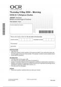 OCR GCSE Religious Studies  (J625_05) Question paper_ June 2024