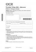 OCR GCSE Religious Studies  (J625_06) Question paper_ June 2024