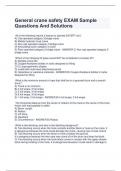 General crane safety EXAM Sample  Questions And Solutions