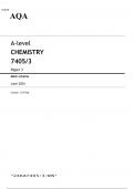 AQA A-level CHEMISTRY Paper 3 JUNE 2024 QUESTION PAPER AND MARK SCHEME