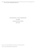 Evidence-Based Practice – Section F: Implementation Plan Lori Jaramillo Grand Canyon University: NUR-699