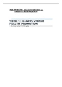 HSM 541 Week 1 Discussion Question 2: Illness vs. Health Promotion (TOP RATED PAPER) | Download To Score An A