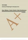 Test Bank - for Anatomy & Physiology for Emergency Care 3rd Edition by Bryan Bledsoe, All Chapters 1-20| Complete Guide A+