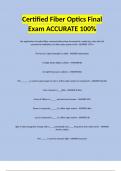 Certified Fiber Optics Final Exam ACCURATE 100%