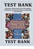 Test Bank For Evidence-Based Practice for Nurses: Appraisal and Application of Research 6th Edition by Nola A. Schmidt, Janet M. Brown