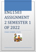 ENG1503 ASSIGNMENTS 1 & 2 FOR SEMESTER 1 OF 2022