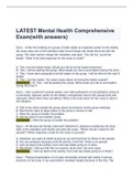 LATEST Mental Health Comprehensive Exam(with answers)