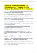 American Sailing Association 103 Coastal Cruising - Chapter Review Quizzes Questions with Correct Answers