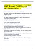 CMN 10V – FINAL EXAM QUESTIONS WITH REVISED AND UPDATED ANSWERS GRADED A+