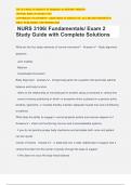 NURS 3106/ Fundamentals/ Exam 2 Study Guide with Complete Solutions